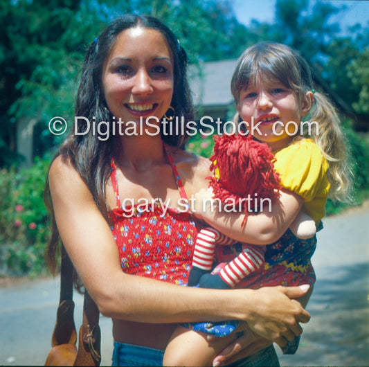 Woman And Baby Portrait In Color