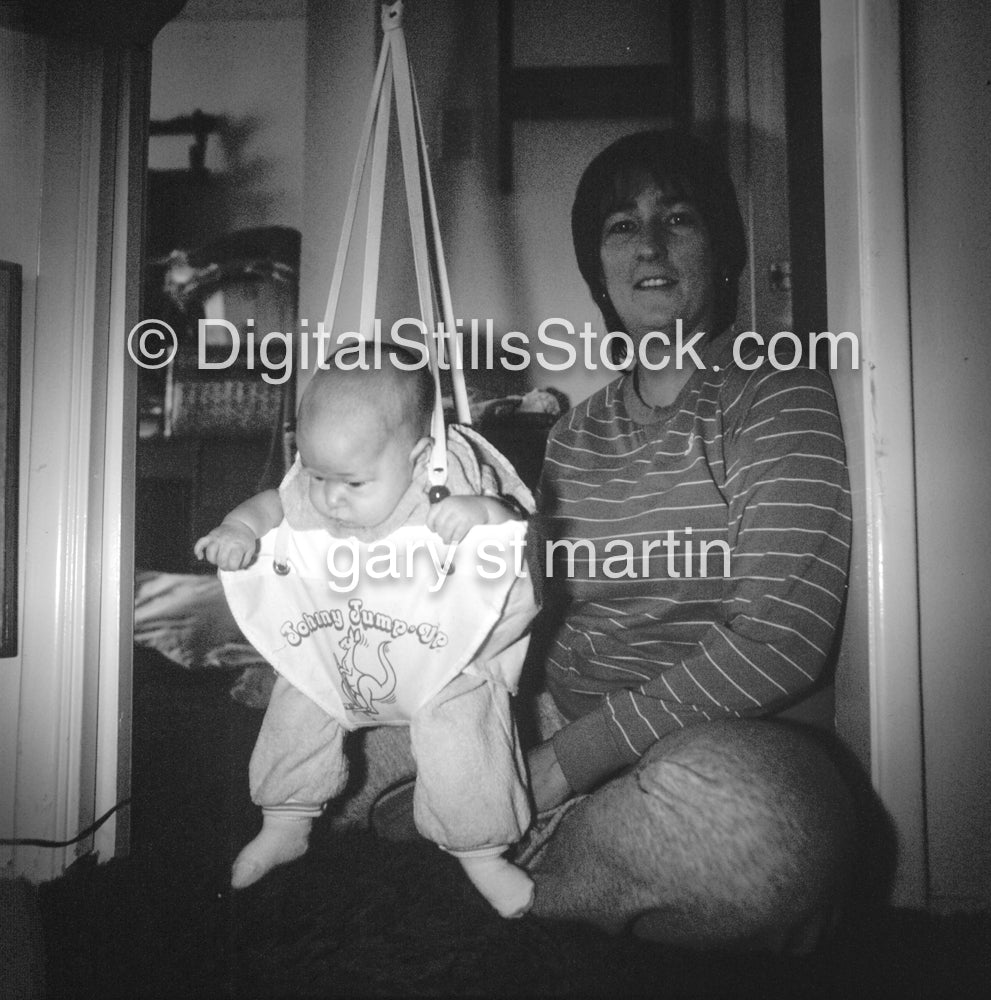 Nicolas in a swing with mom Denise, Analog, Color, Portraits, Groups
