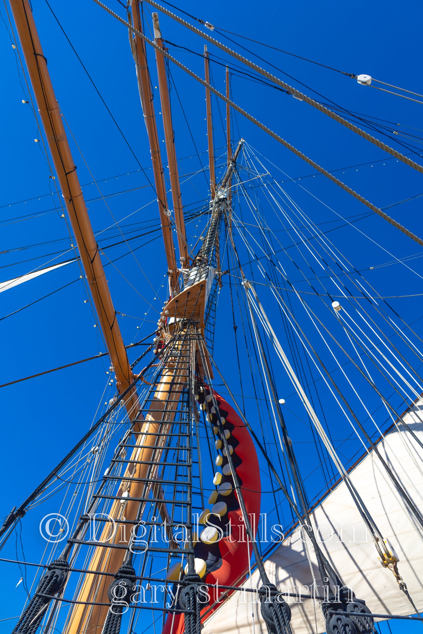 Star of India Sail Boat Mast View into the Sky