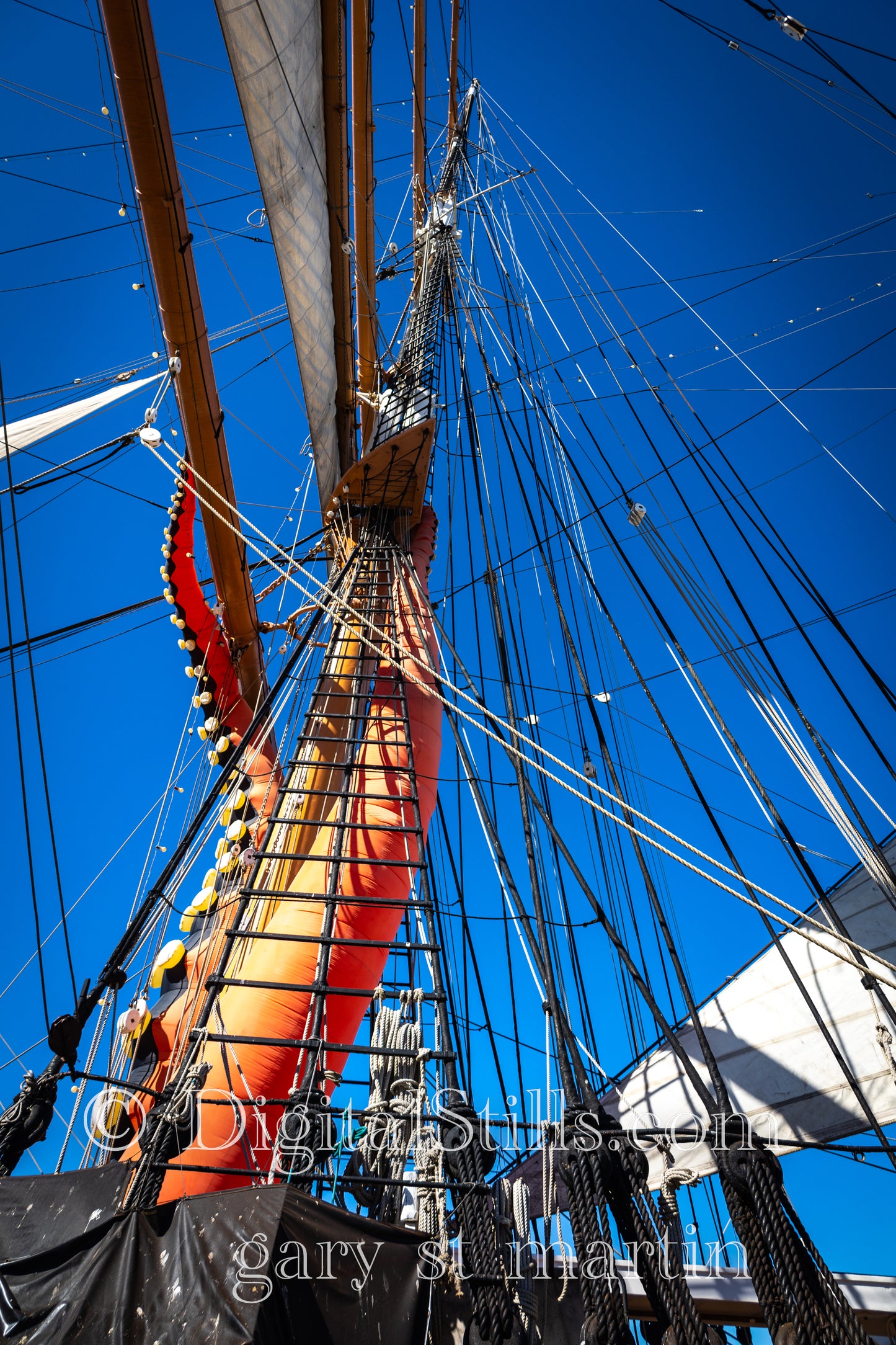 Star of India Sail Boat Mast Full of Color