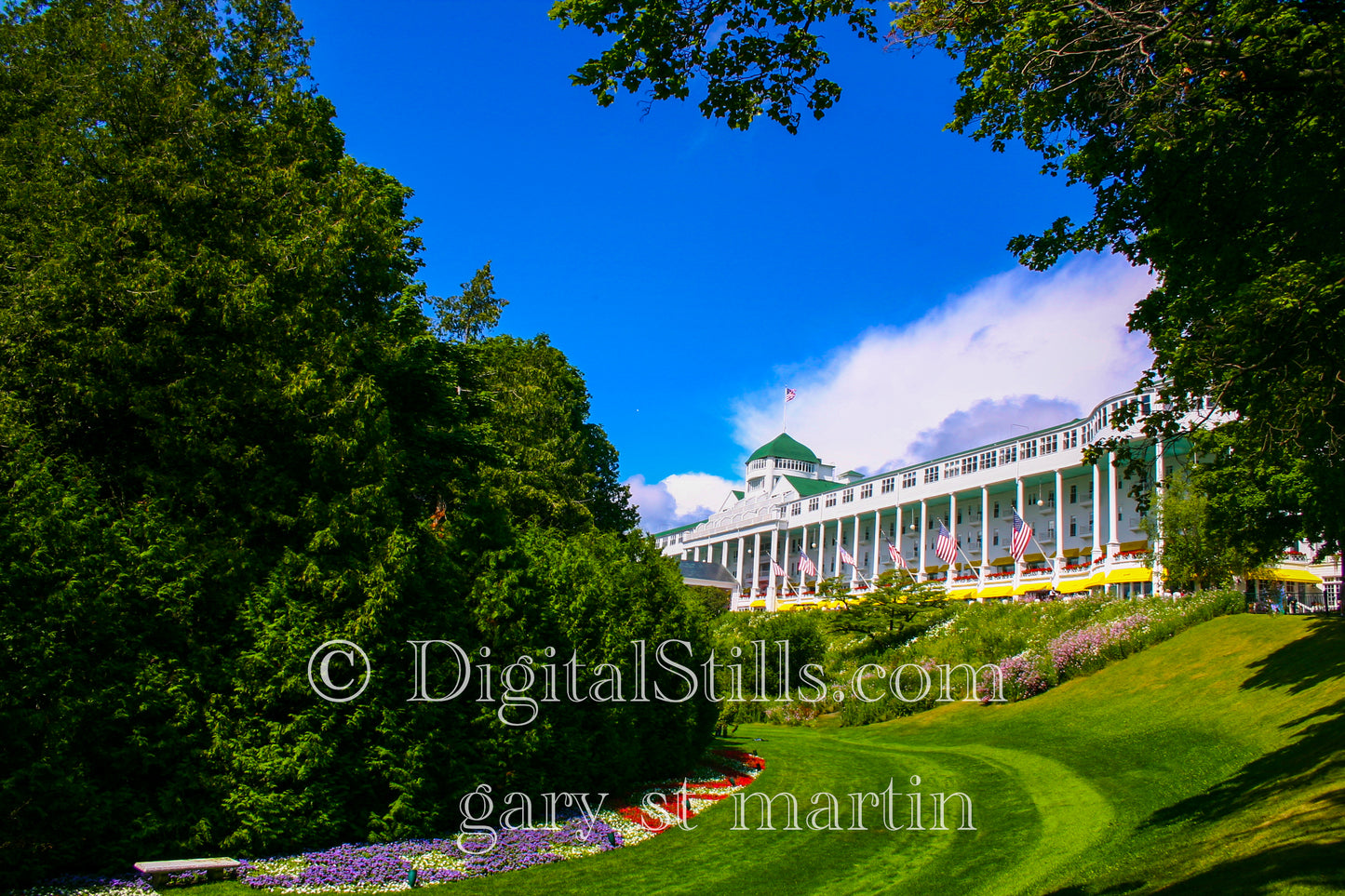 Walking toward the Grand Hotel, digital Mackinac Island