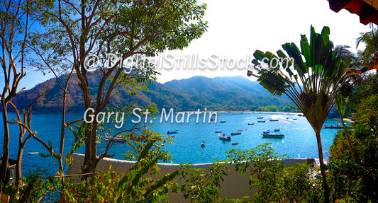 Another Wide View, Boats in the Water, Yelapa, Mexico, digital
