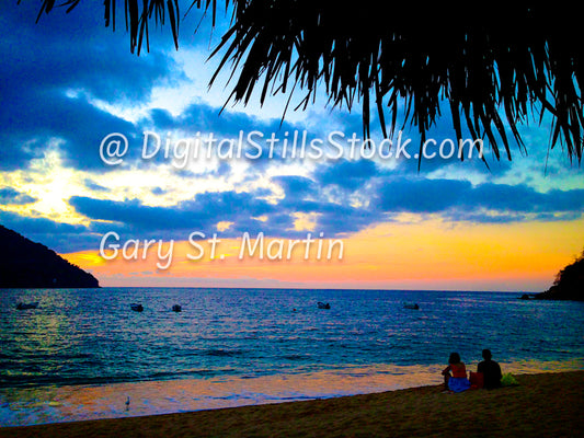 Sunset along The Beach, Yelapa, Mexico, digital