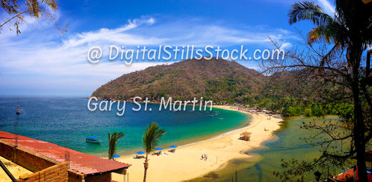 Along Beach, Wide View, Yelapa, Mexico, digital