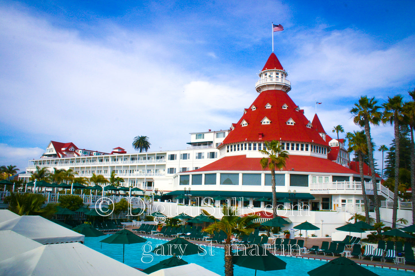 Hotel Del the Pool and Blue Sky