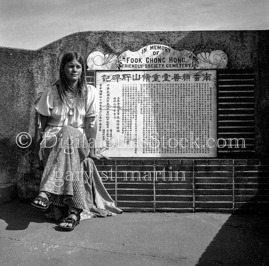 Girl in the Cemetery Portrait Analog, Portraits, Women, B & W
