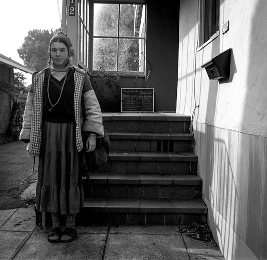 Standing by the Stairs, Analog, Black & White, Portraits Men