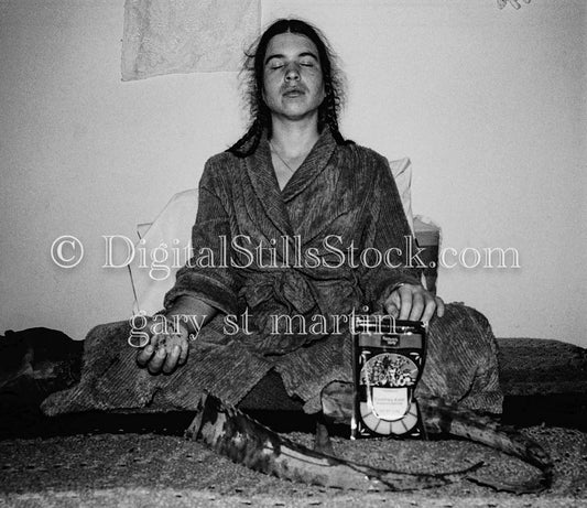 Caroline in Meditation Portrait Analog, Portraits, Women, B & W