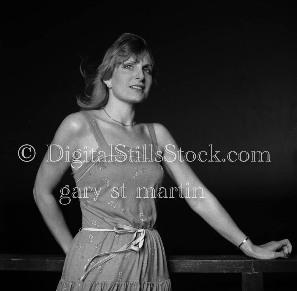 Kerry in Flower Dress V3 Analog, Portraits, Women, B & W