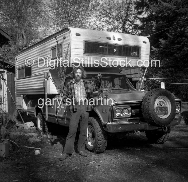 man with his camper