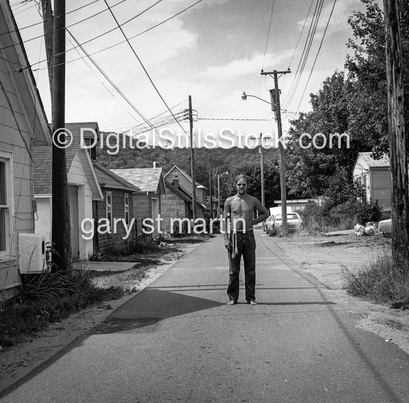 Tom St. Martin, Alley View, Munising, MI, Analog, Black & White, Portraits, Men