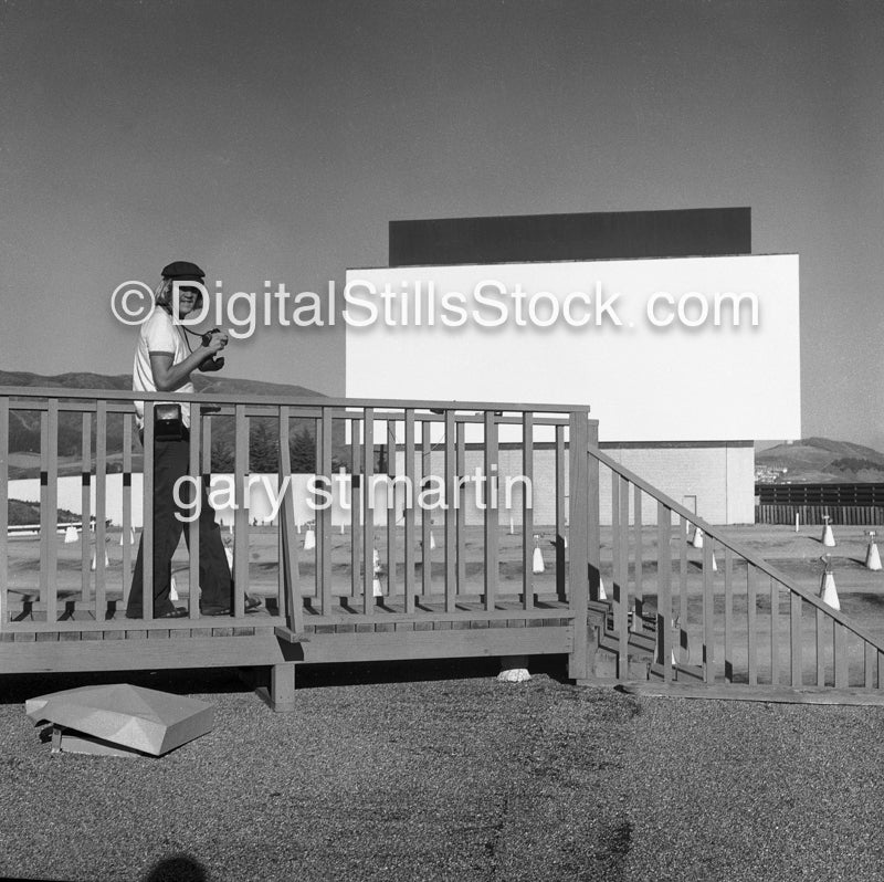 L. Dean Jones, Jr, at Drive in Theater, The Bay Area, Analog, Black & White, Portraits, Men