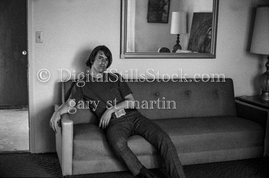 Slouching on Couch, Portrait of Dennis Wagner, Analog, Portraits, Men, Black and White