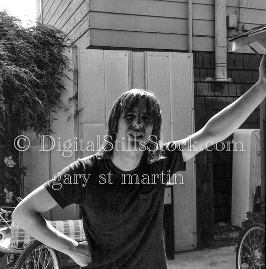 Dennis Wagner Portrait, Leaning and Waiting Analog, Portrait, Men, Black & White