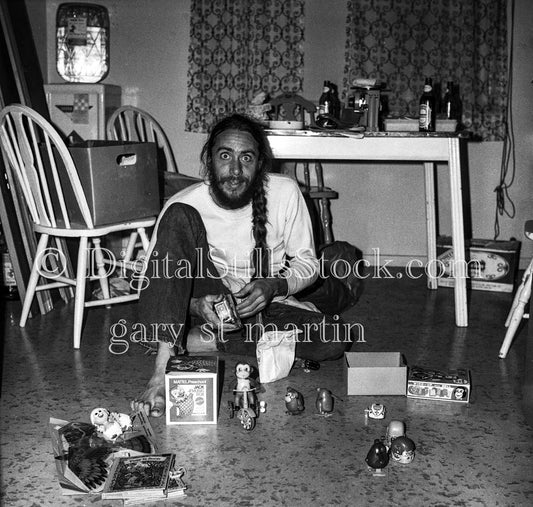 Gary Jenson Portrait Playing with Toys Analog, Portrait, Men, Black & White