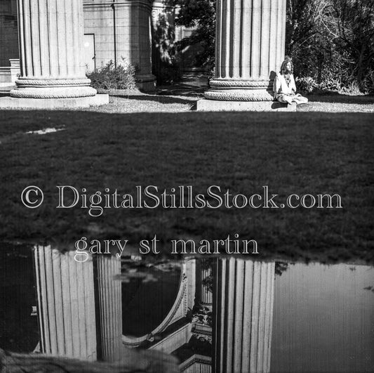 Jason Meditating at The Art Center, San Francisco, Analog, Portraits, Men, Black and White