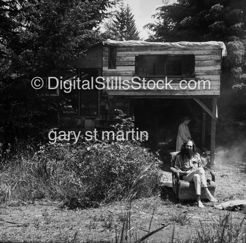 Sitting in the Front Yard, black and white analog groups