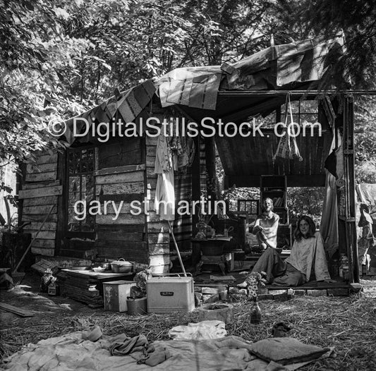 Sitting in a shed, black and white analog groups