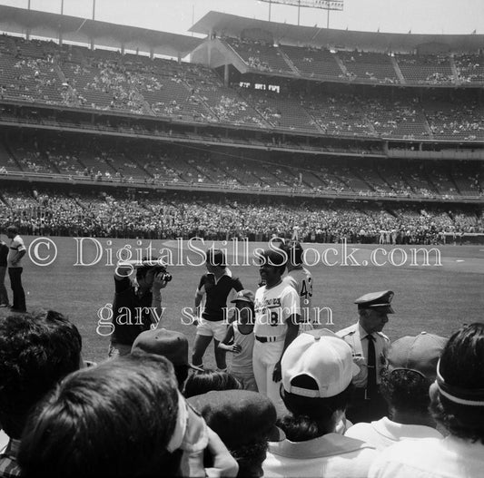 Reggie Smith at Dodger Stadium Analog, Portrait, Group, B & W