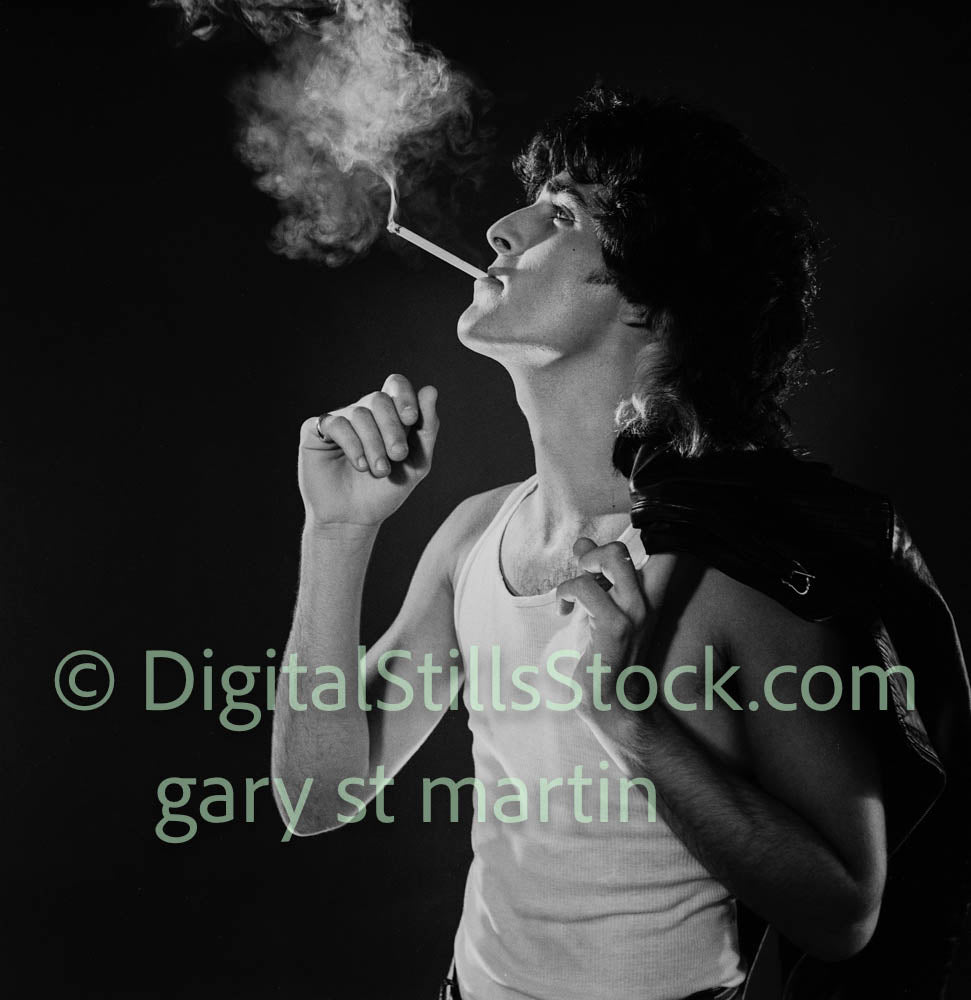 Danny blowing a lot Of Smoke, analog, black and white, clubland