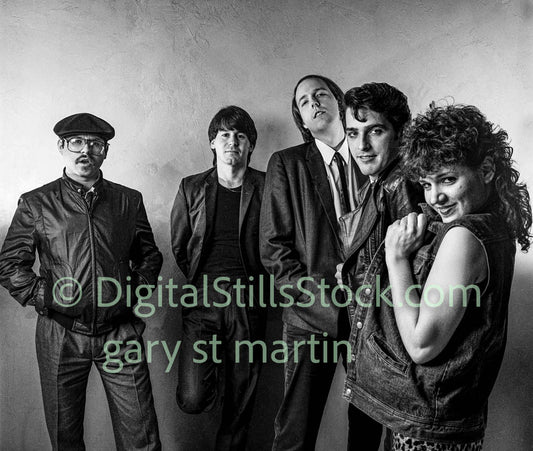 Band view, a bit wider, analog, black and white, clubland