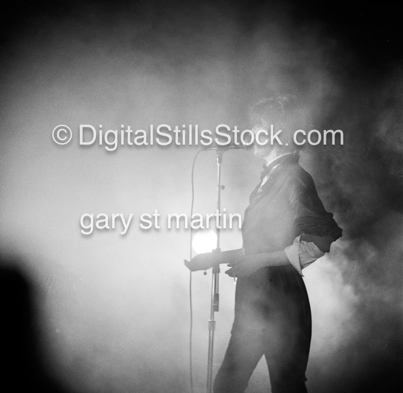 Psychedelic Fur At The Microphone Smoke,Psychedelic Furs, Black and white, Analog 