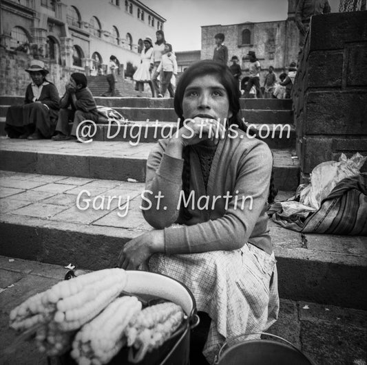 Woman in a Daze, Analog, B&W, Peru