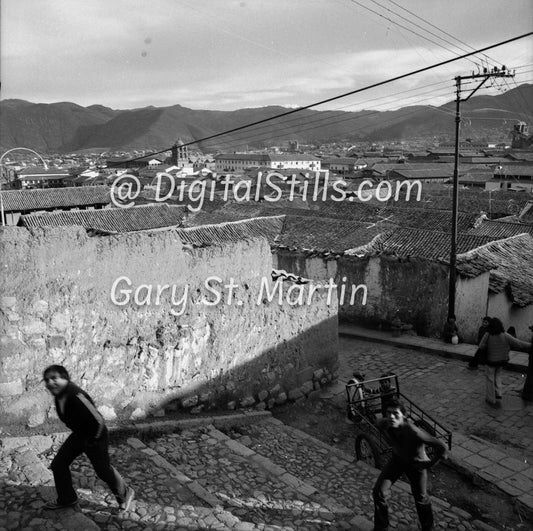 Up the Stairs, Overview, Cusco, Peru, Peru, Black And White Shadow