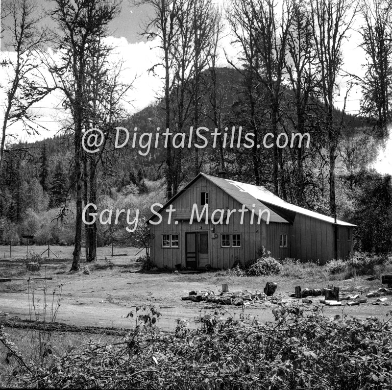 House in a field, Oregon, analog, black and white, Odities