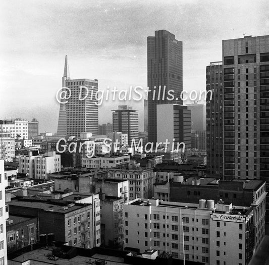 Up High City View, Downtown, San Francisco, Black & White, Oddities