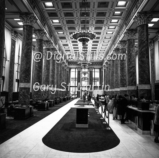 Large Bank Lobby, San Francisco, Black & White, Oddities