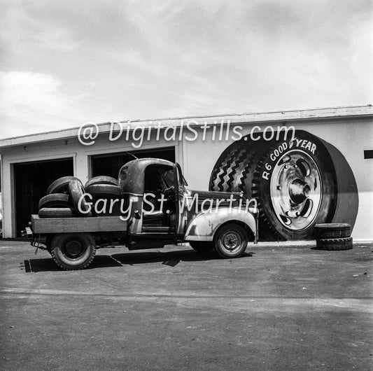 Truck With A Lot of Tires, Black & White, Oddities
