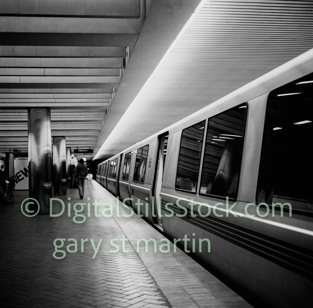 Inside of the BART Station, analog, black and white, oddities