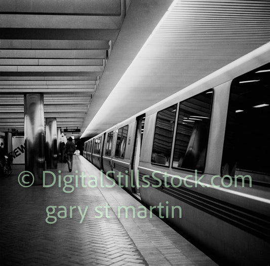 Inside of the BART Station, analog, black and white, oddities