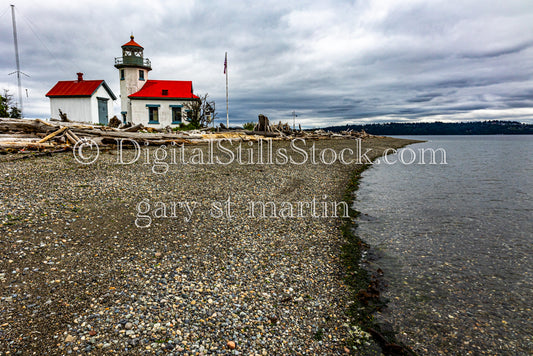 A Red Lighthouse on the Shore - Vashon Island, digital Vashon Island