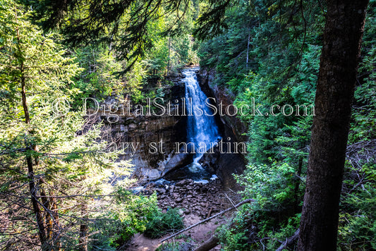 Wide view of Miner's Falls, digital Munising