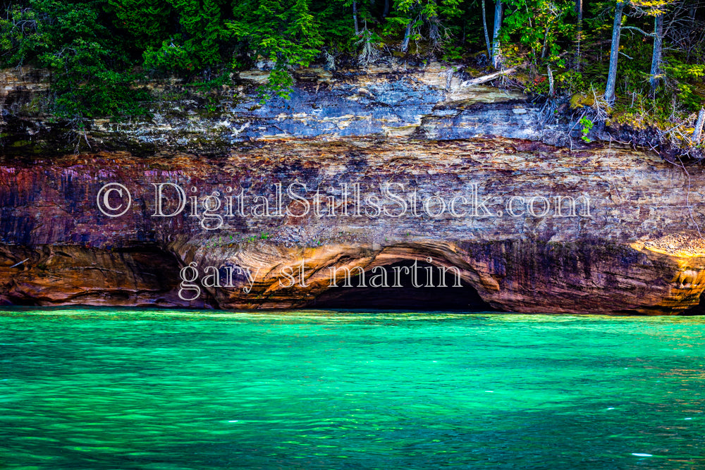 Caves along the bright water of Lake Superior, digital munising