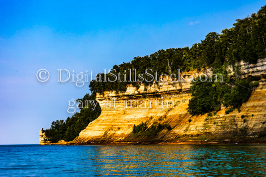 Giant cliffs along the water by Miner's Castle, digital Munising