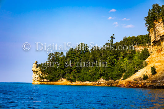 Miner's Castle far out from the water, digital Munising