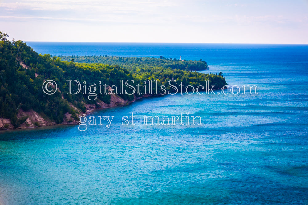 Birds Eye view of the Lighthouse, digital Grand Marais