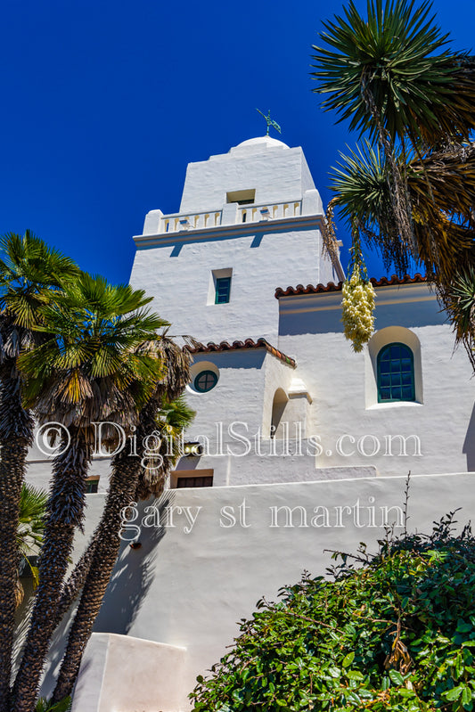 Portrait of the side of the Junipero Serra Museum, digital Junipero Serra