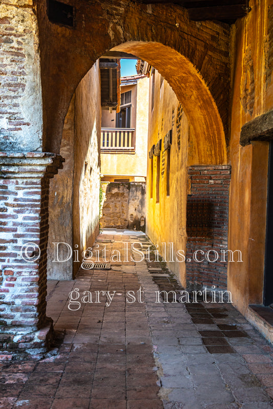 Through the arches, view two, San Juan Capistrano, digital, california, mission