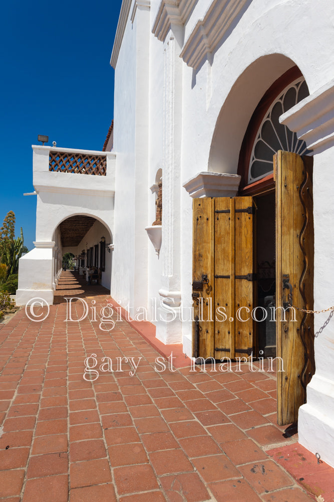 Angled View along the front, Mission San Luis Rey, Digital, California,  Missions