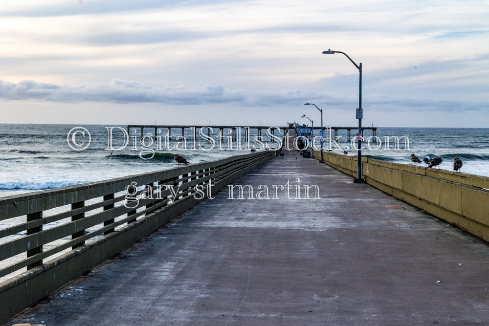 Looking Down the Pier - Ocean Beach Pier, digital Ocean beach Pier