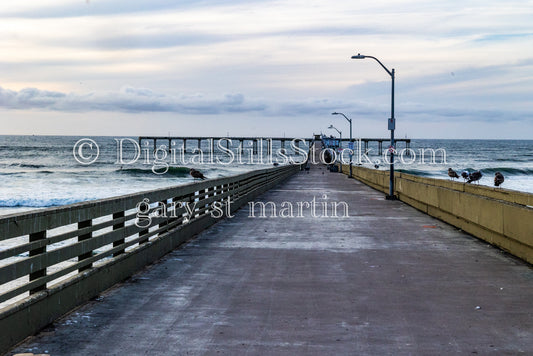 Looking Down the Pier - Mission Beach Pier, digital Mission beach Pier