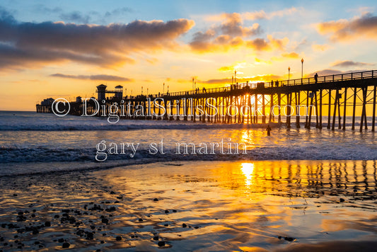 Sunset in the Sand - Oceanside Pier, digital Oceanside Pier