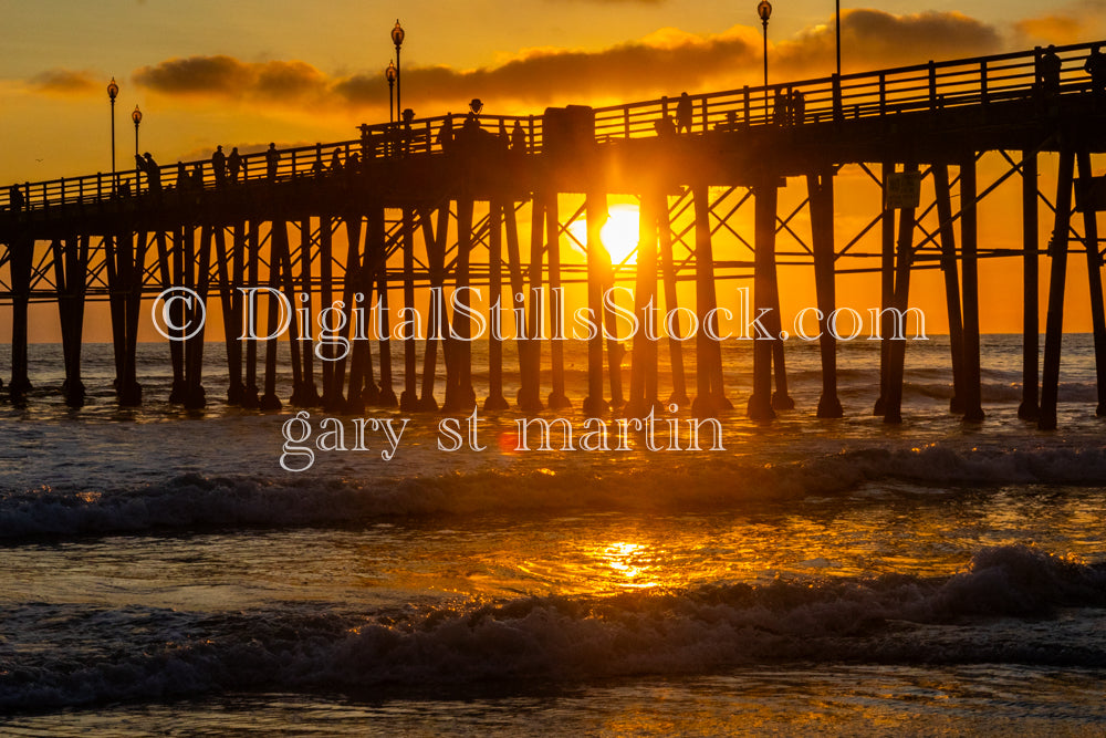 Waves Crashing along the Oceanside Pier, digital Oceanside Pier