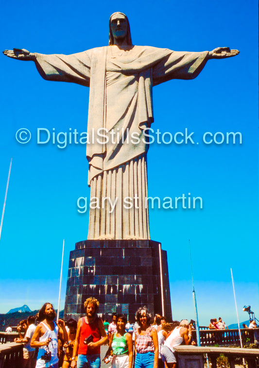 Christ the Redeemer statue Rio de Janeiro Brazil, analog, color, Brazil