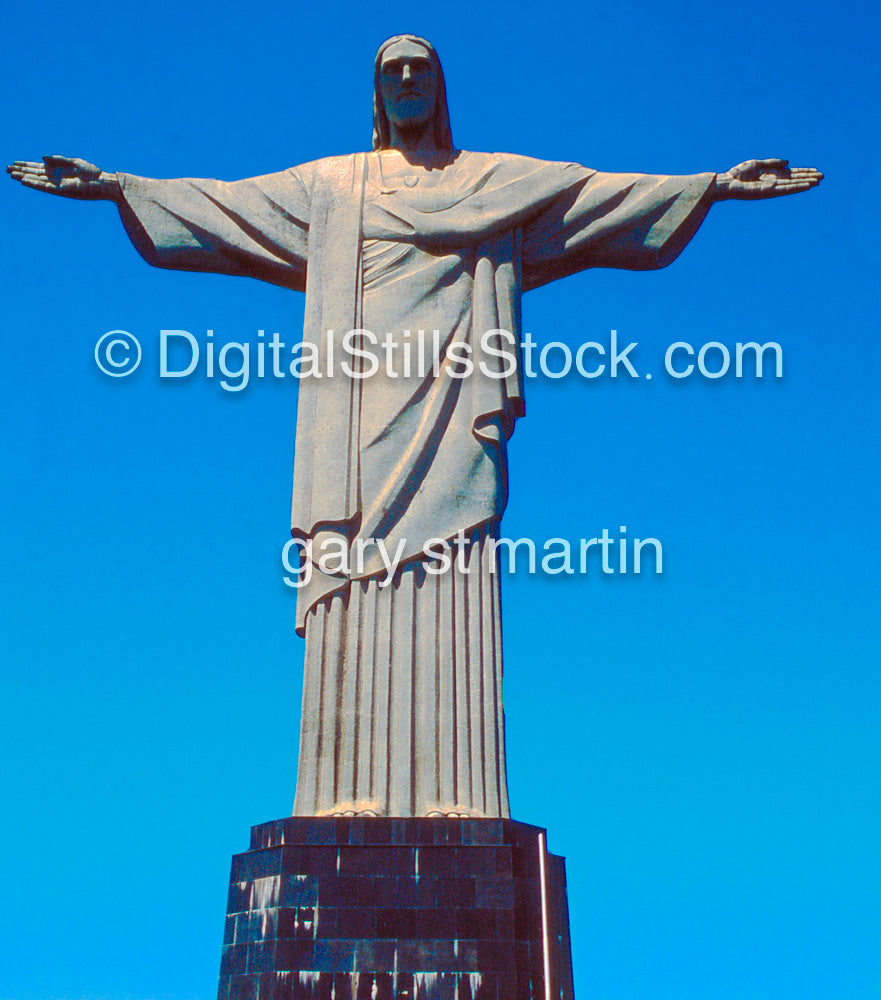 Christ the Redeemer statue Rio de Janeiro  Close Up Brazil, analog, color, Brazil