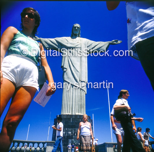 Mingling at Christ the Redeemer, Analog, Color, Brazil